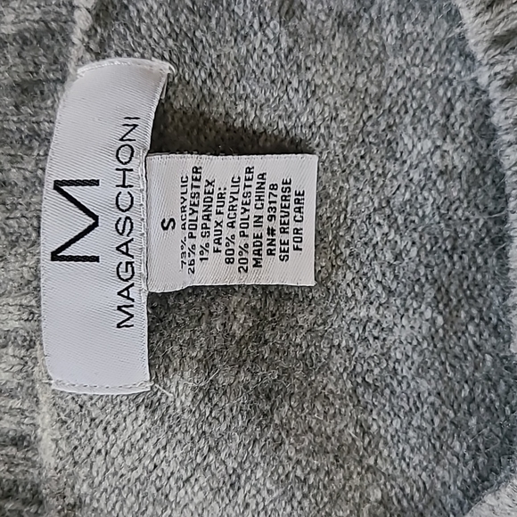 🧨SALE! Magaschoni Sweater Dress Faux Fur Pockets Tunic - Picture 7 of 8